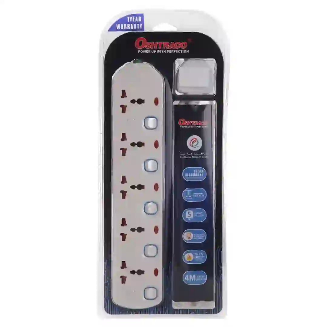 Oshtraco Universal 5-Socket Extension Cord (4 m)