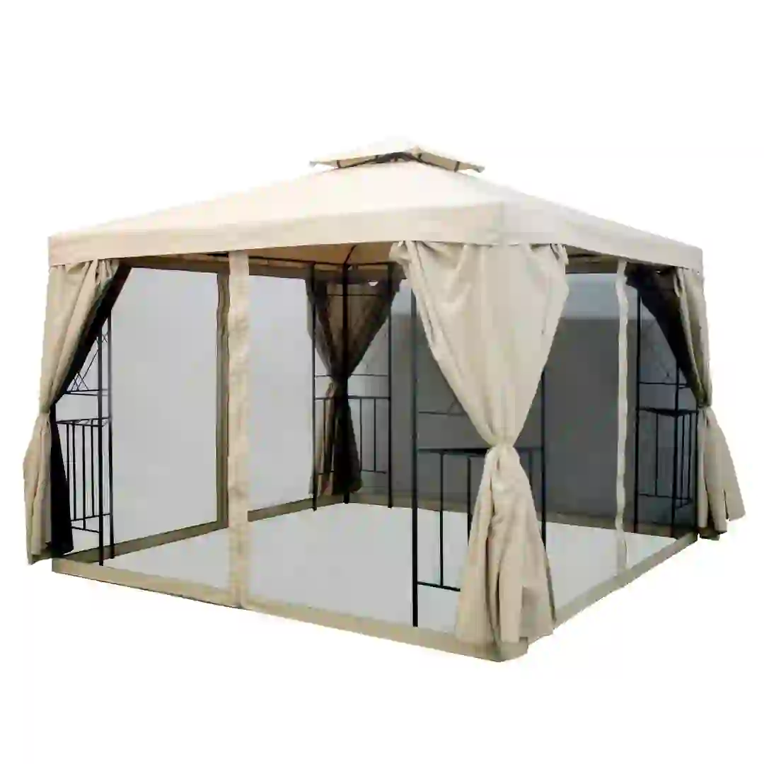 Steel Gazebo W/Mosquito Net Living Accents (300 x 300 x 265 cm)