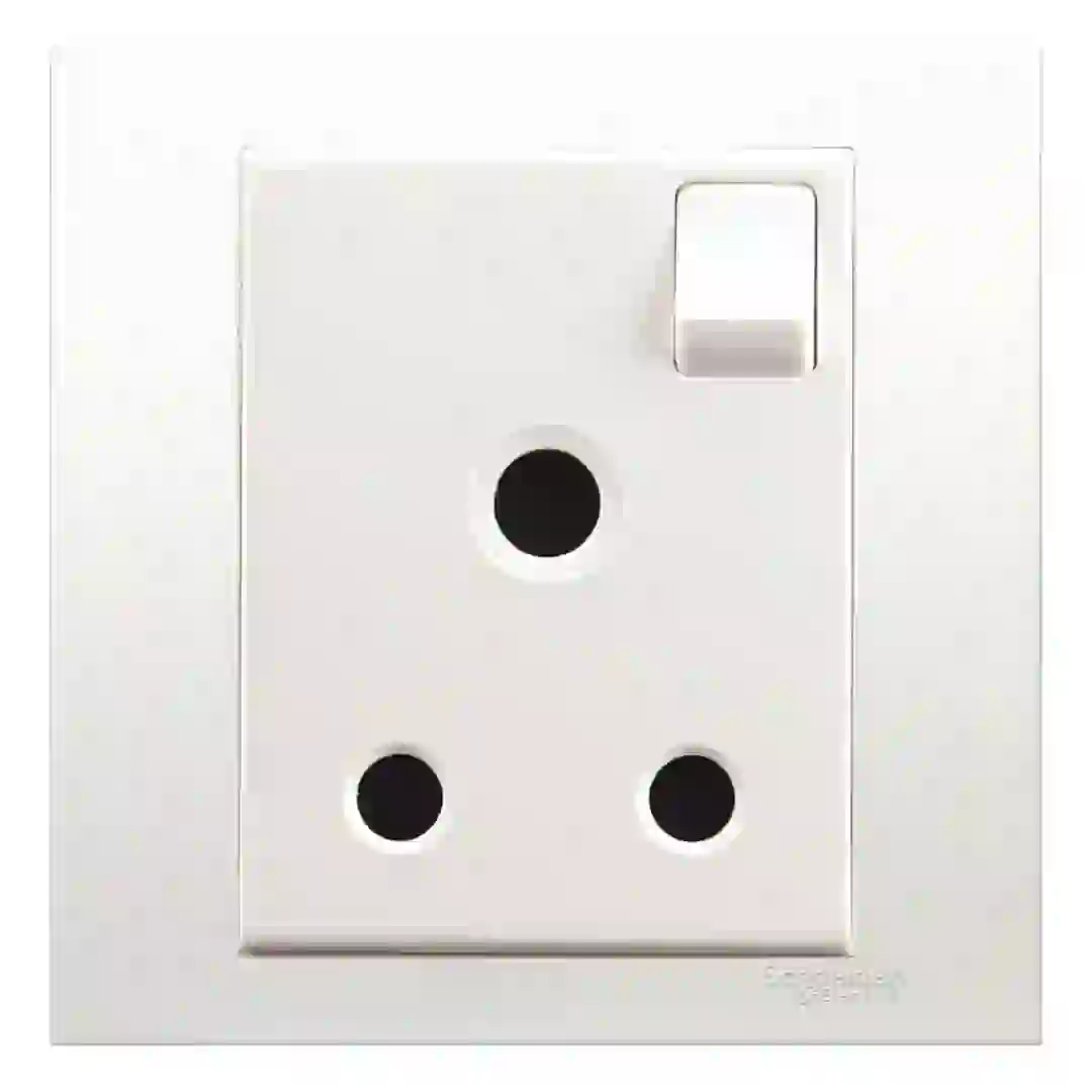 Schneider Electric Vivace 1 Gang Round Pin Switch Socket (8.6 x 8.6 x 3.2 cm, 250 VAC)