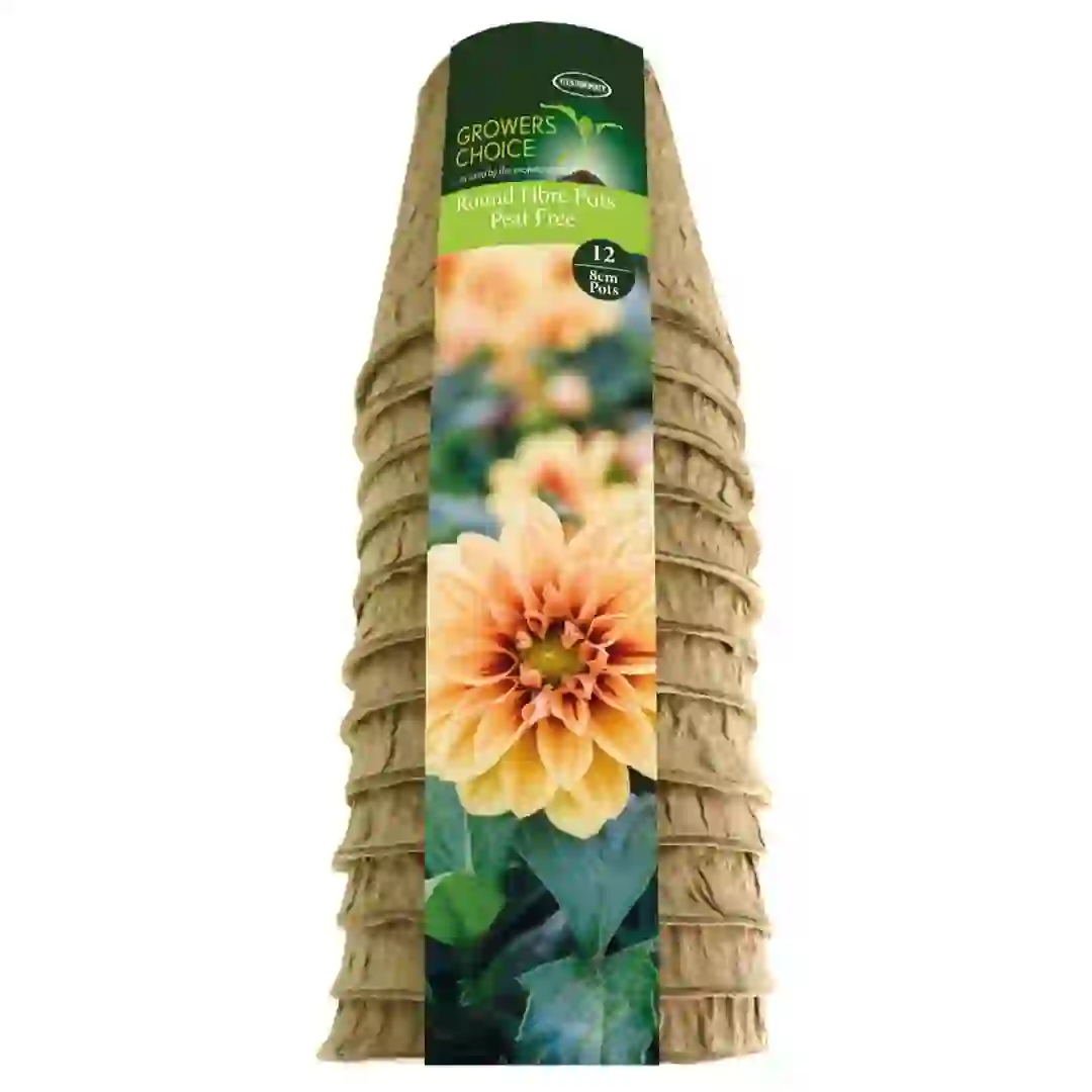 Tildenet Growers Choice Round Fibre Pots (8 cm, 12 Pc.)
