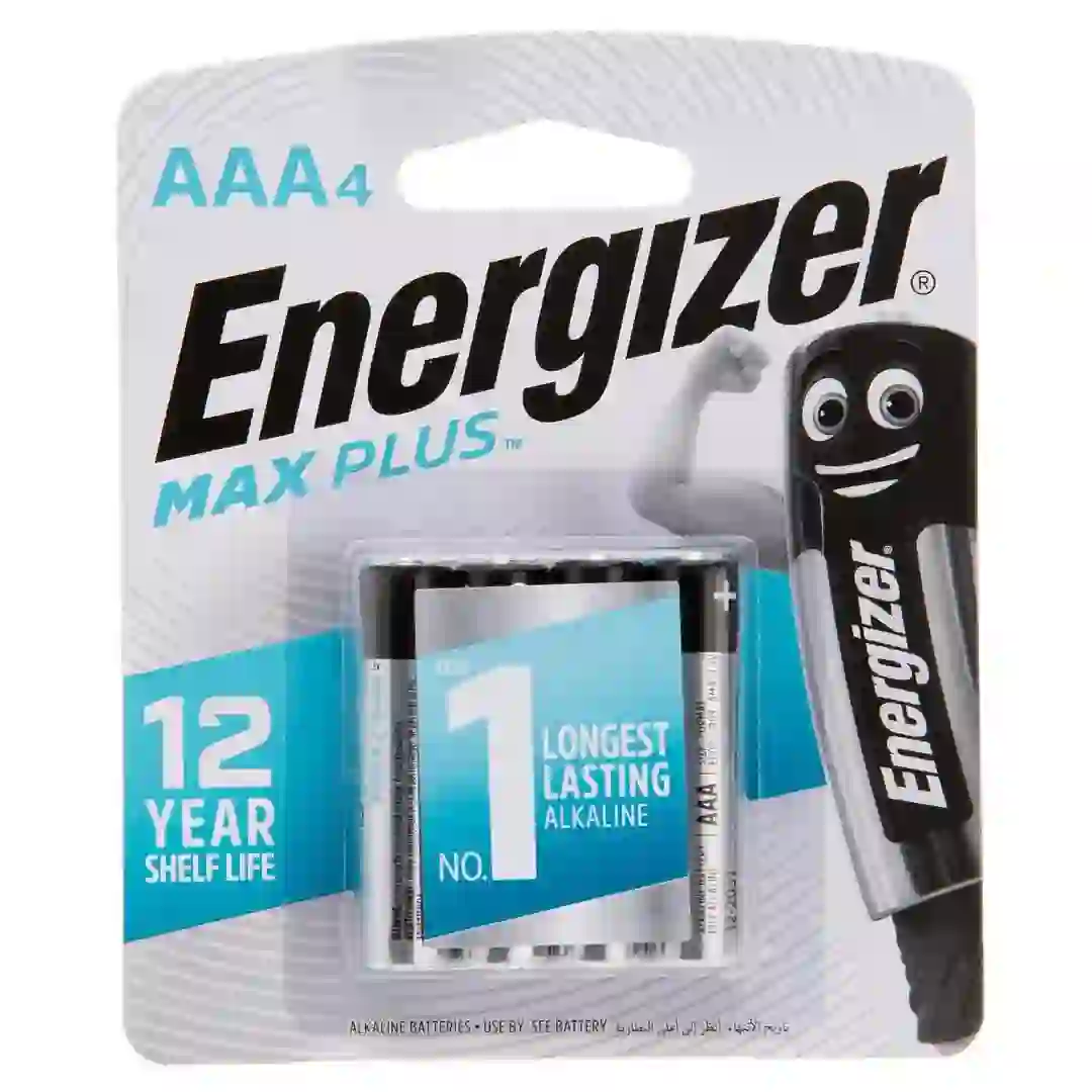 Energizer Max Plus AAA Alkaline Batteries (4 pcs)