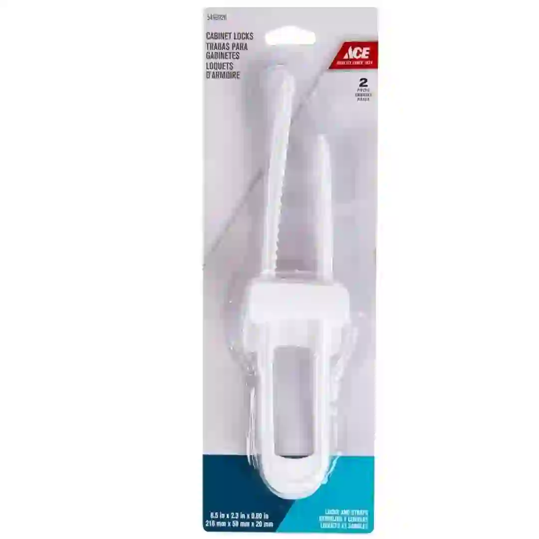 Ace Safety Cabinet Lock (5.8 x 21.6 x 2 cm, White)