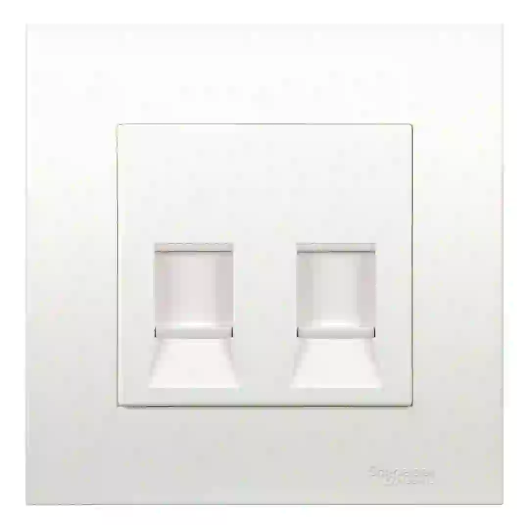 Schneider Electric Vivace 2 Gang Keystone Wall Plate W/ Shutter (8.7 x 8.7 x 4 cm)
