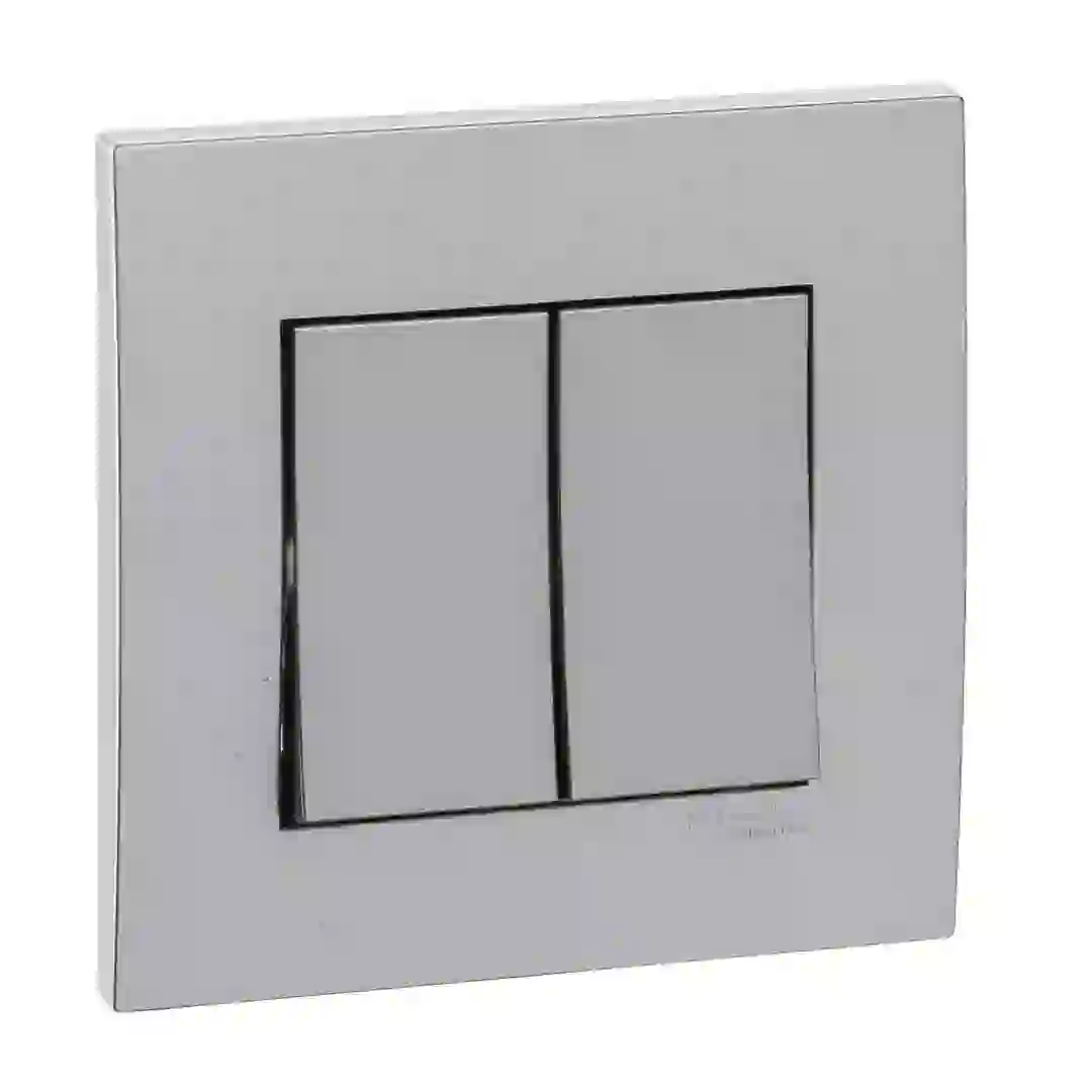 Schneider Electric Vivace 2 Gang 1 Way Switch (8.7 x 8.7 x 3.5 cm, 250 VAC)