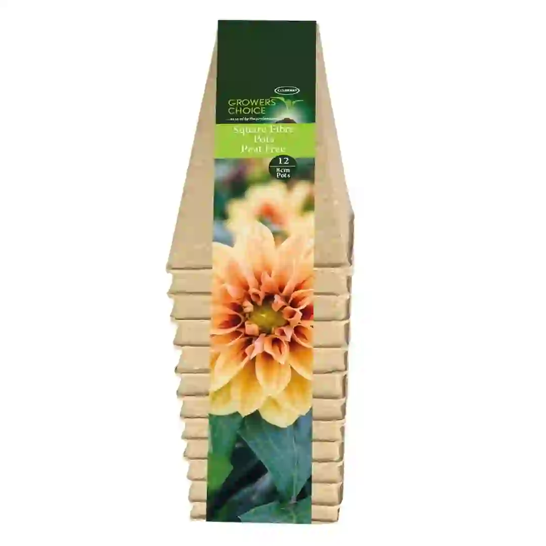 Tildenet Peat Free Square Fiber Pots (8 cm, 12 pcs)