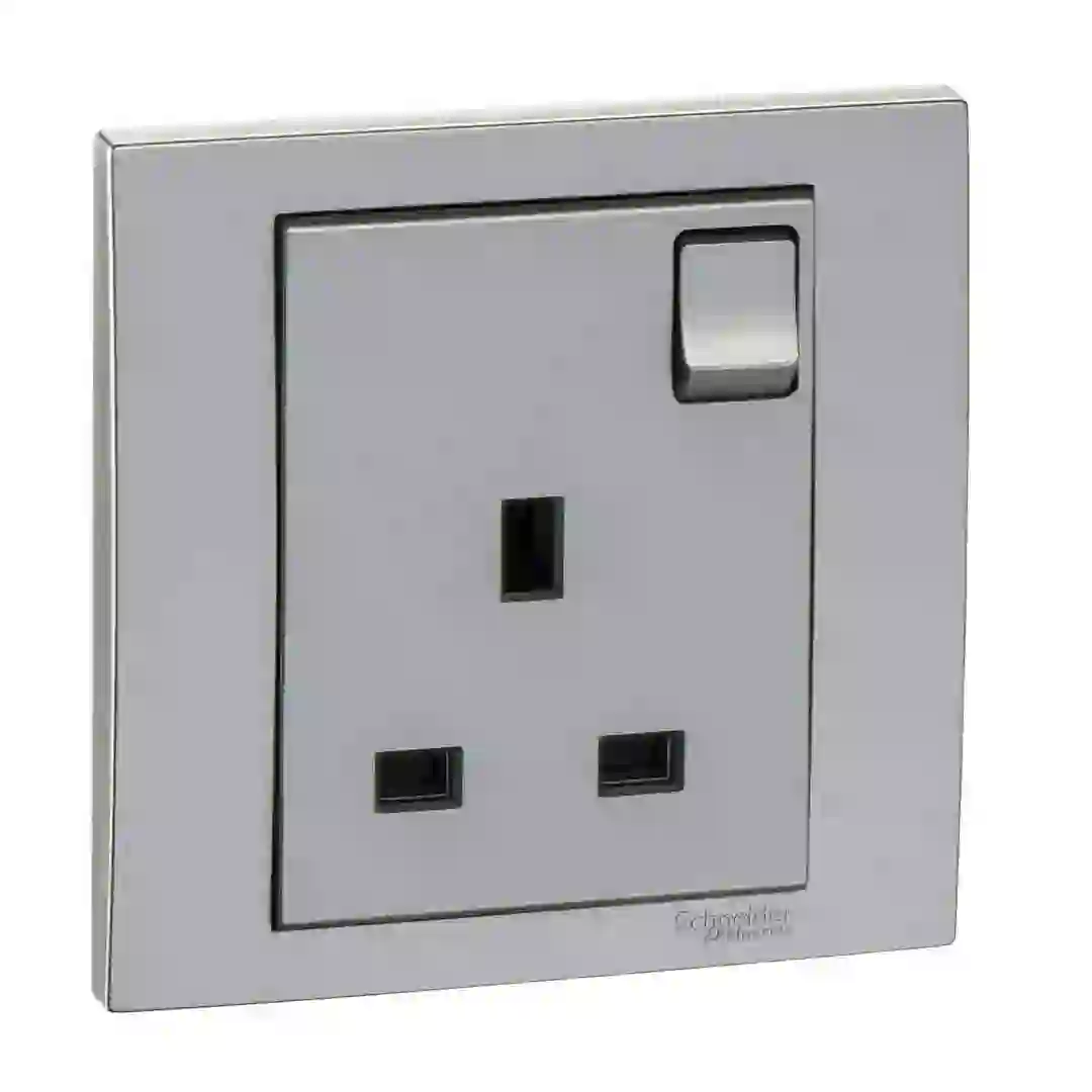 Schneider Electric Vivace 1 Gang Switched Socket (8.7 x 8.7 x 3.5 cm, 250 VAC, 13 A)