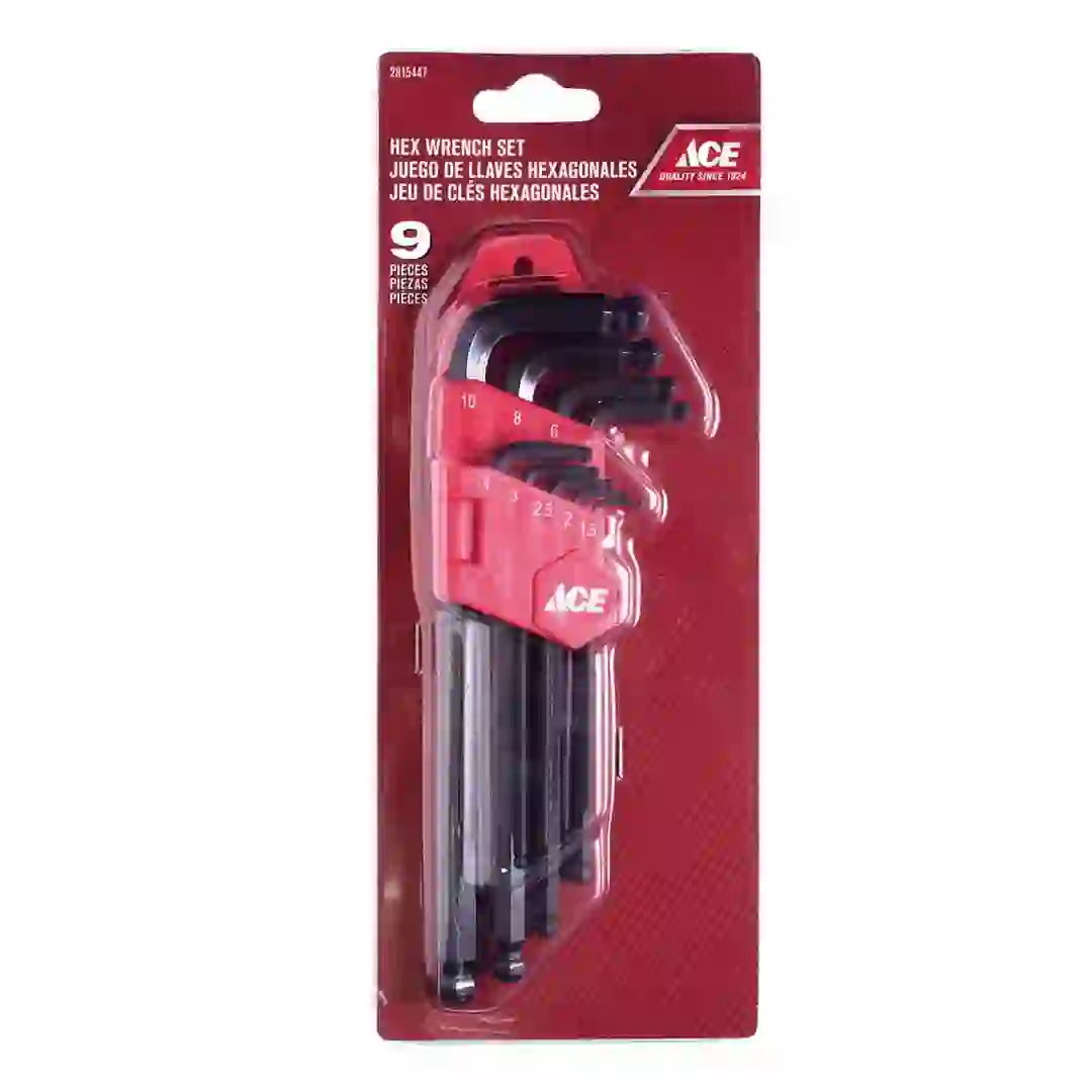 Ace Steel L-Type Hex Wrench Set (1.5-10 mm, 9 Pc.)