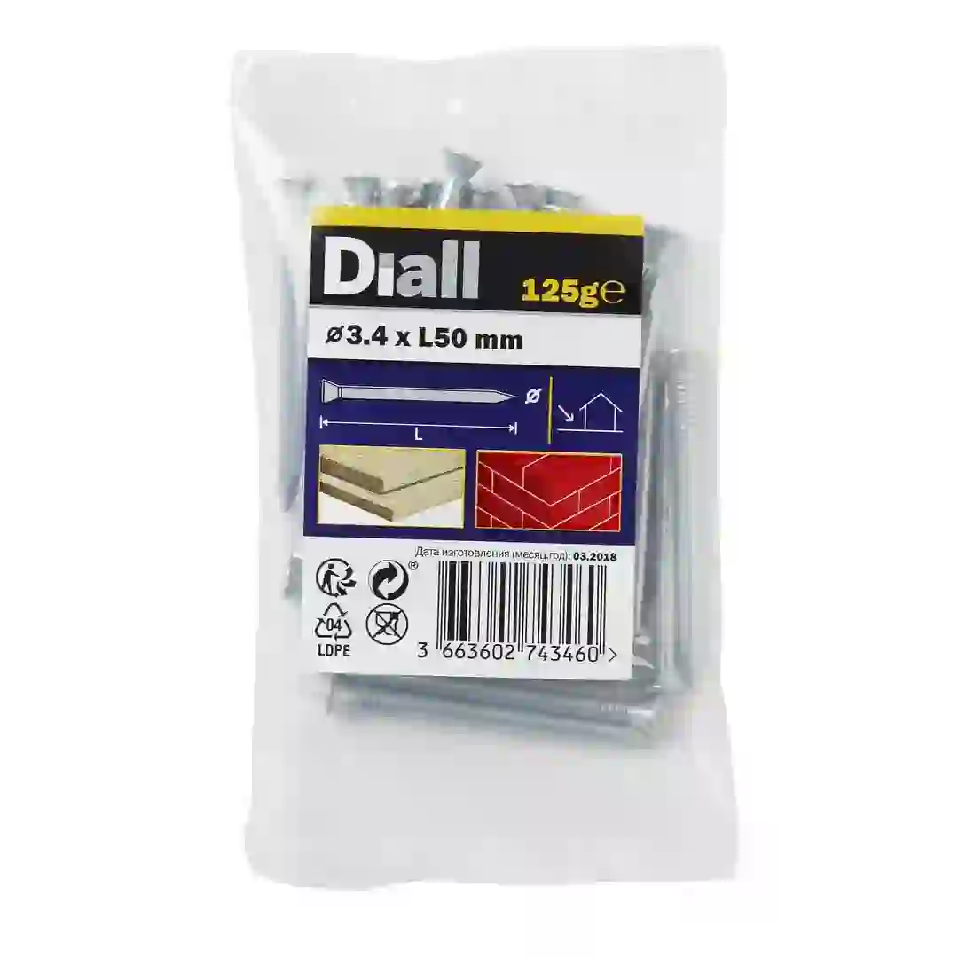 Diall Galvanised Carbon Steel Masonry Nail Pack (3.4 x 50 mm)