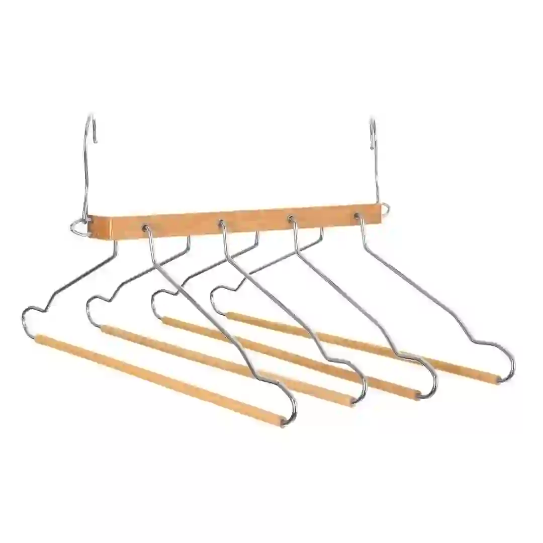 5Five Wood 4-Shirt/Pant Hanger (41.7 x 3 x 44.5 cm)