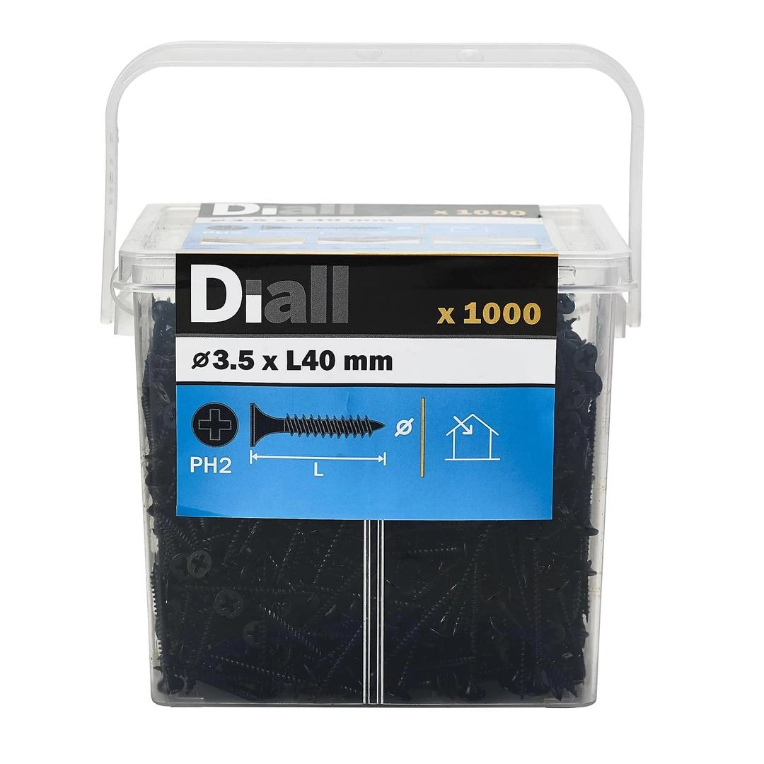 Diall Carbon Steel Universal Screw Pack (3.5 x 40 mm, 1000 Pc.)
