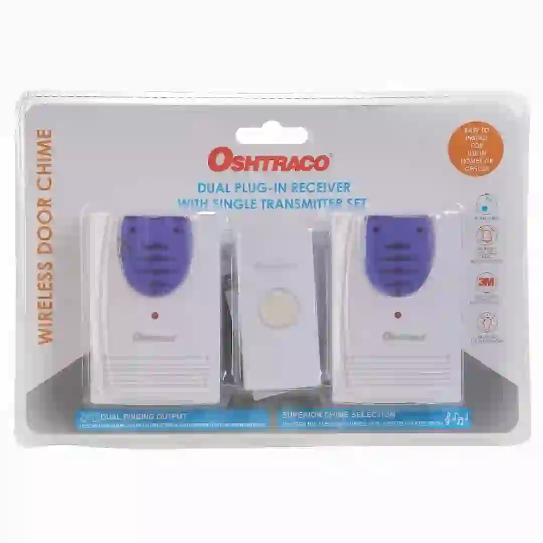 Oshtraco Wireless Dual Receiver Door Chime (100 m)