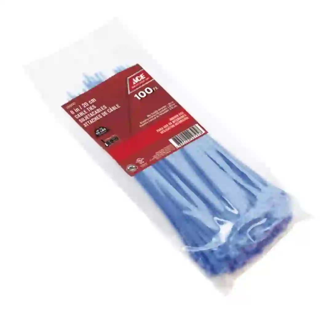 ACE Polypropylene Cable Tie Pack (20.31 cm, 100 Pc., Blue)