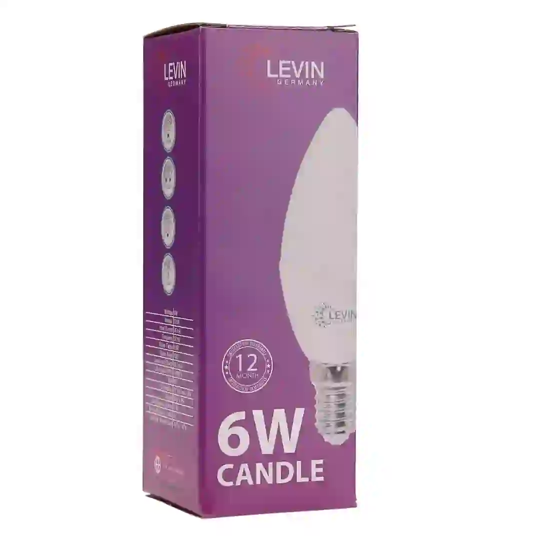 Levin E14 LED C37 Candle Light Bulb (6 W, Daylight)