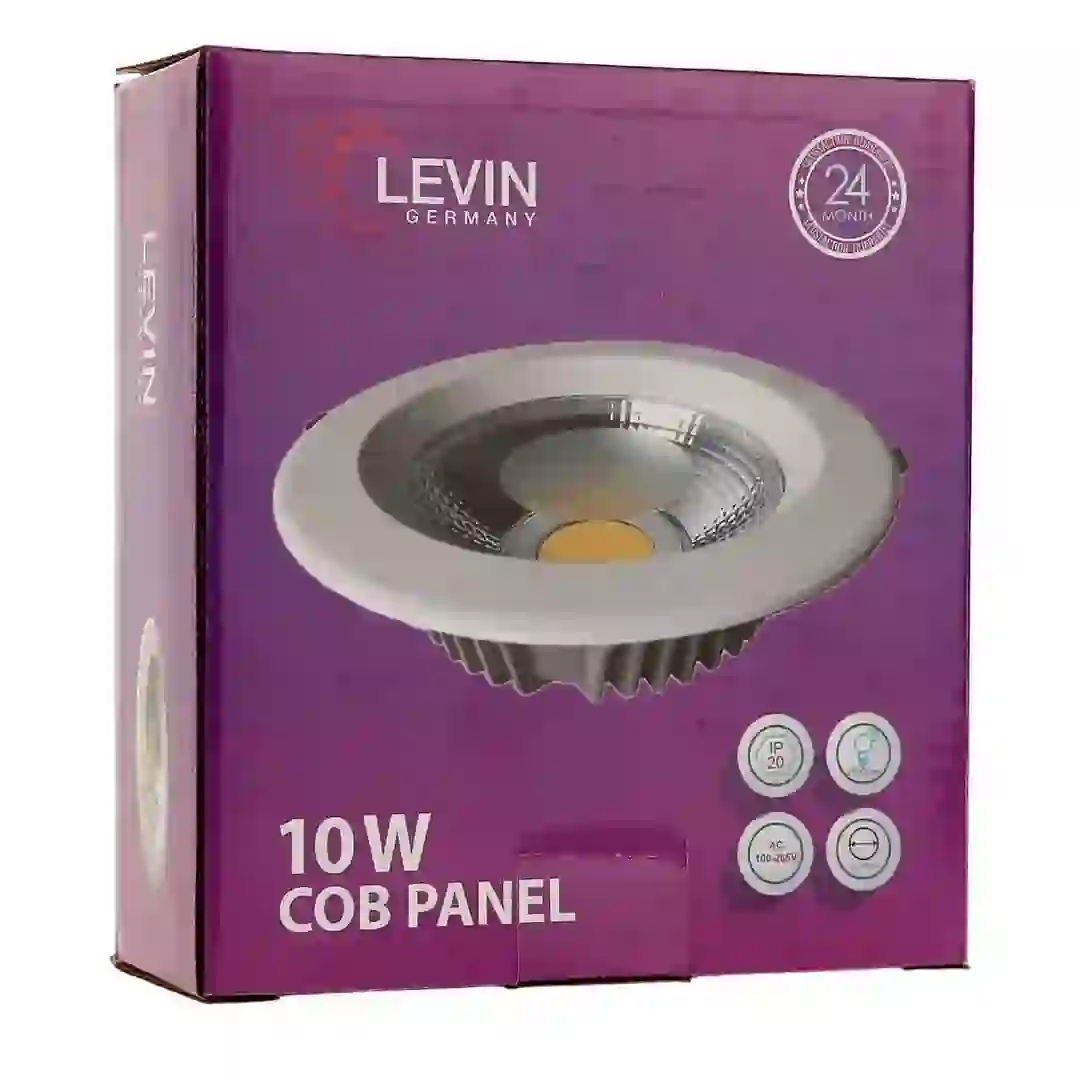Levin LED Panel Light (100 mm, 10 W, Warm White)