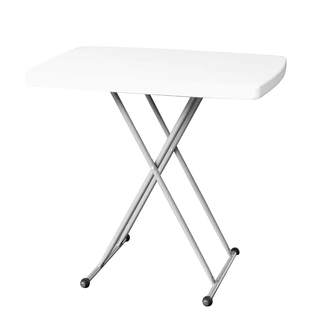 Plastic & Steel Adjustable Folding Table (76 x 50 x 50/63/74 cm)