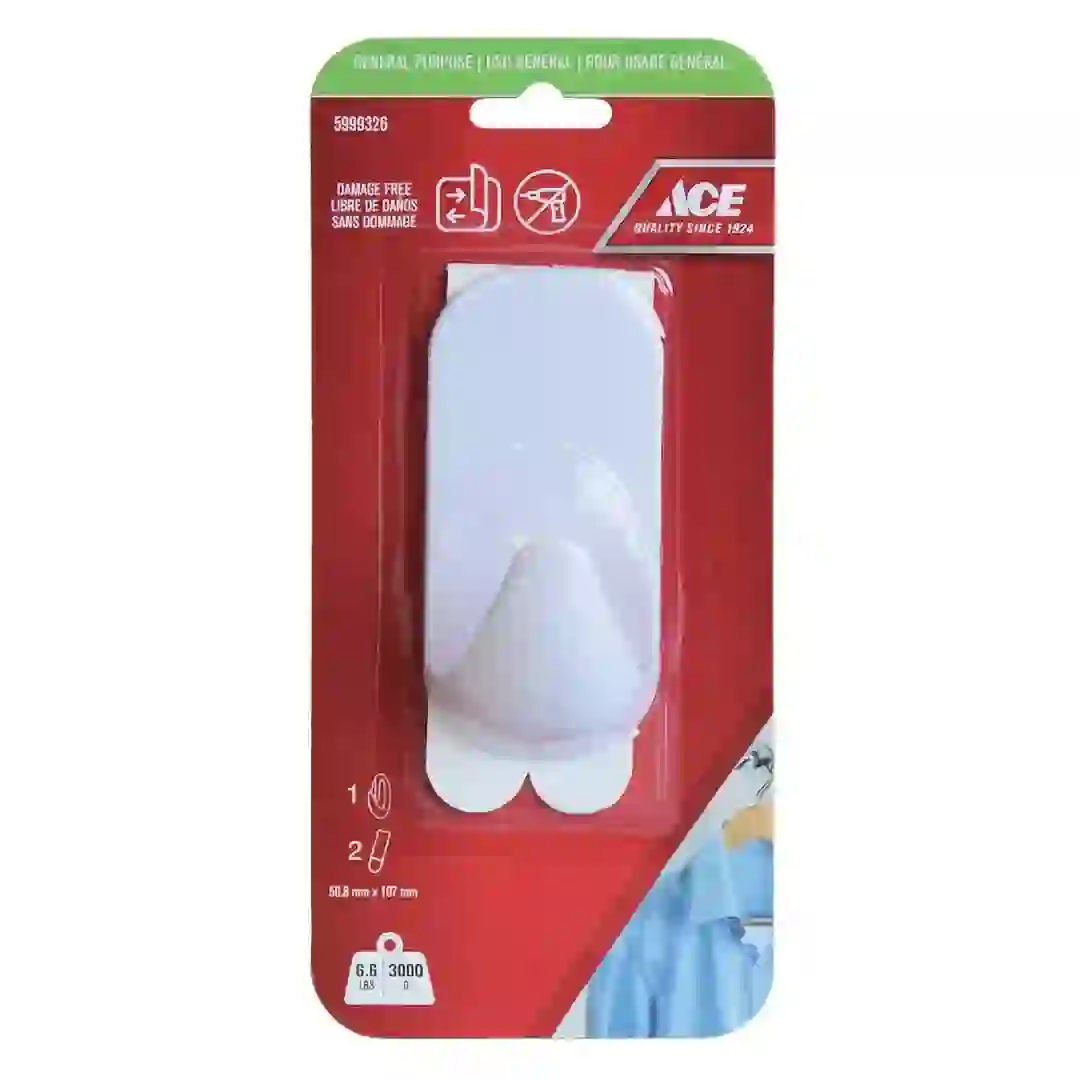 ACE Adhesive Hook (5.08 x 10.7 cm, White)