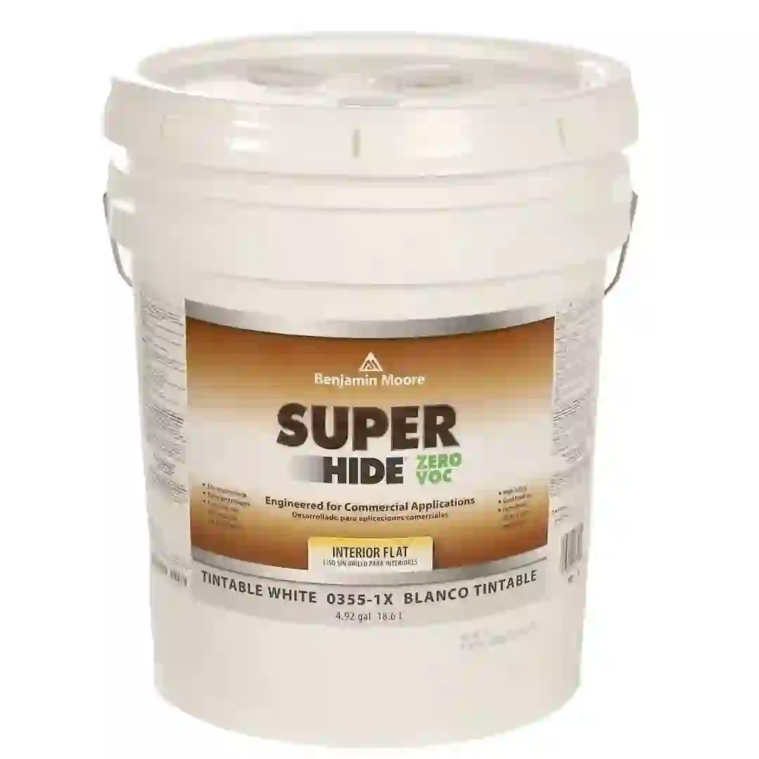 Benjamin Moore Super HideÃÂ® Zero VOC Interior Flat Paint (18.6 L, Tintable White)